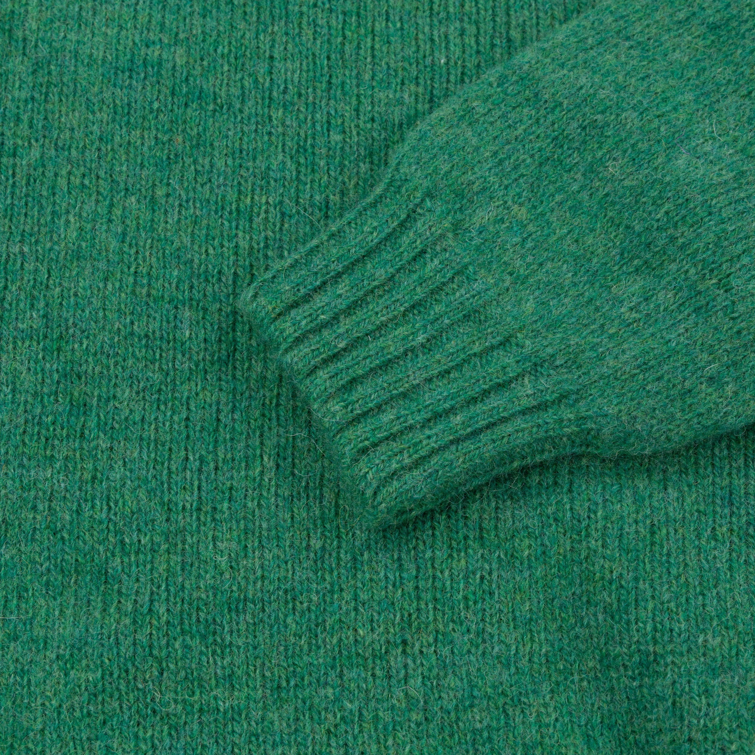 Carrier Company Shetland Wool Jumper In Jade Lambswool