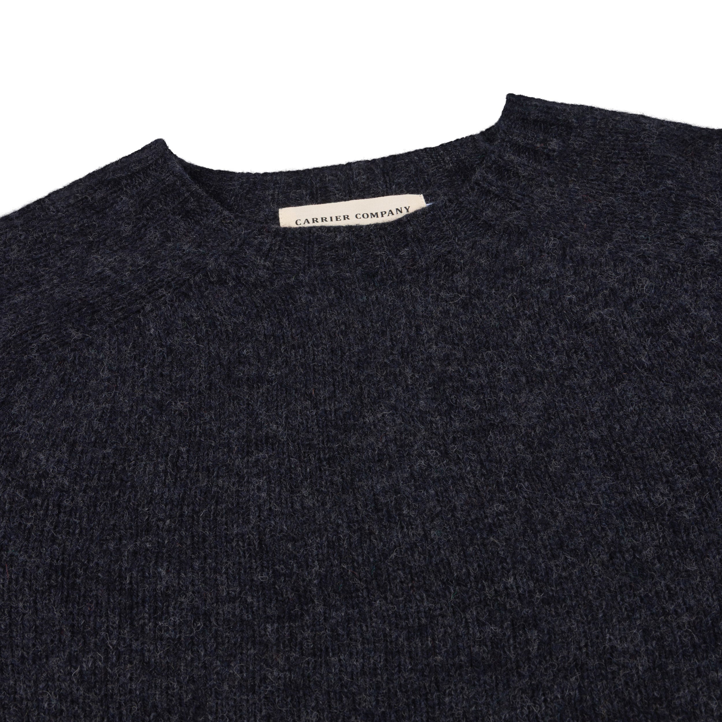 Carrier Company Shetland Wool Jumper In Coal Lambswool