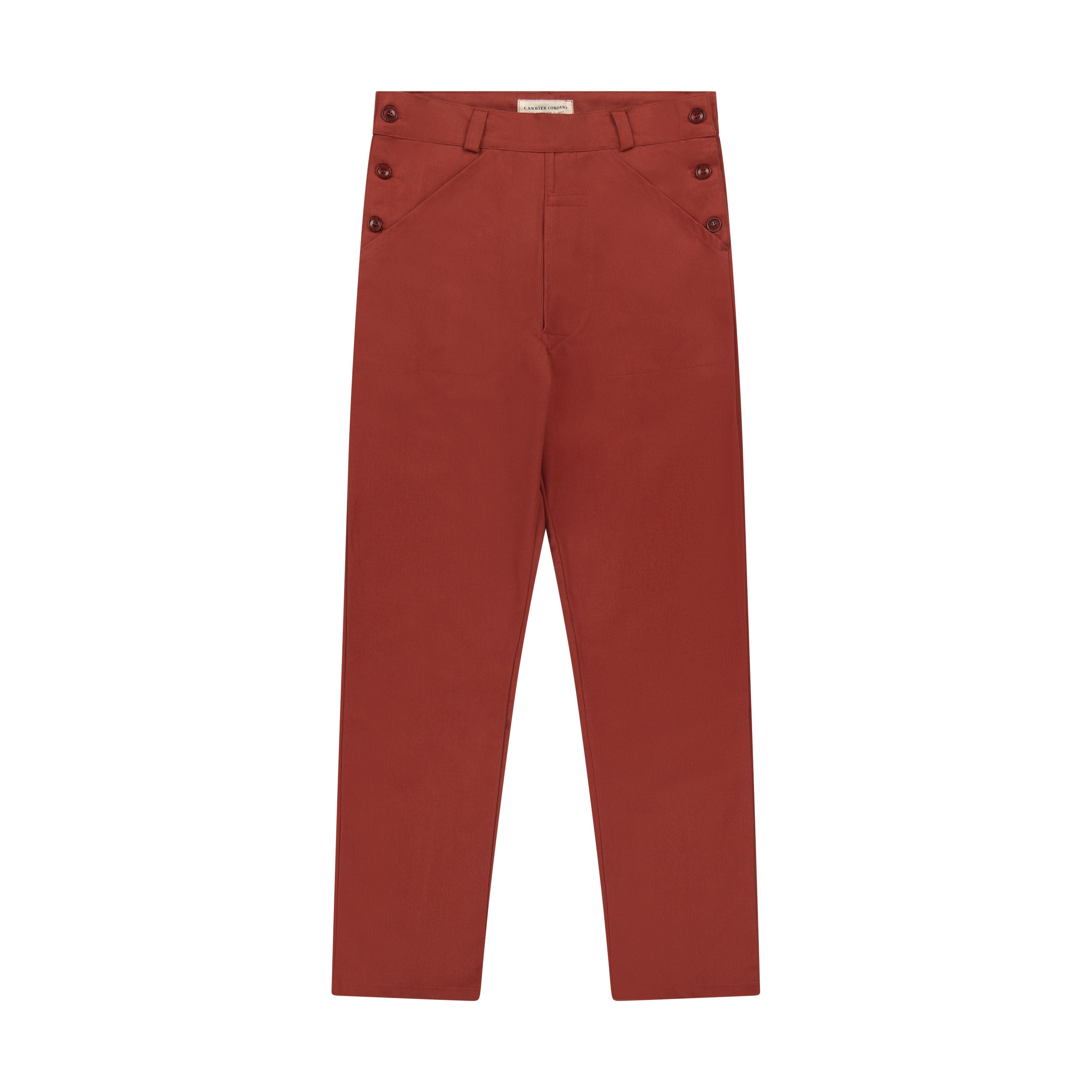 The Work Trouser In Terracotta Cotton Twill