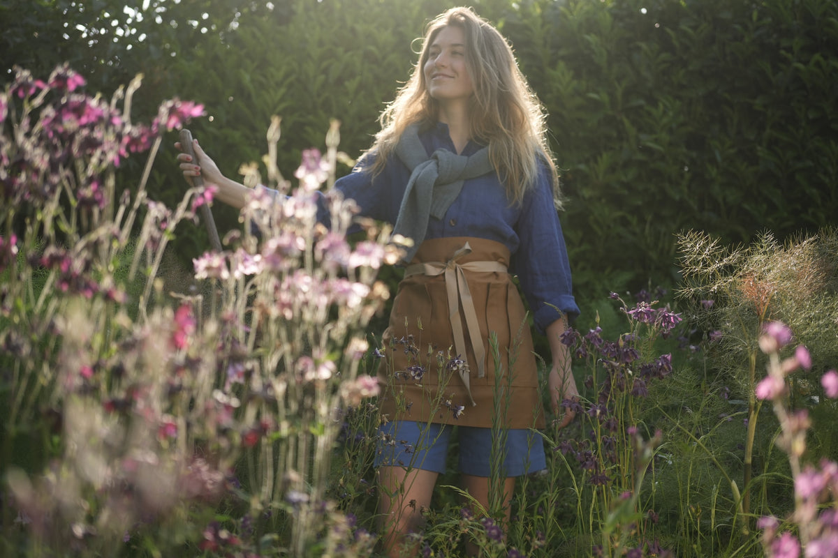 Woman Wears Carrier Company Gardener's Half Apron