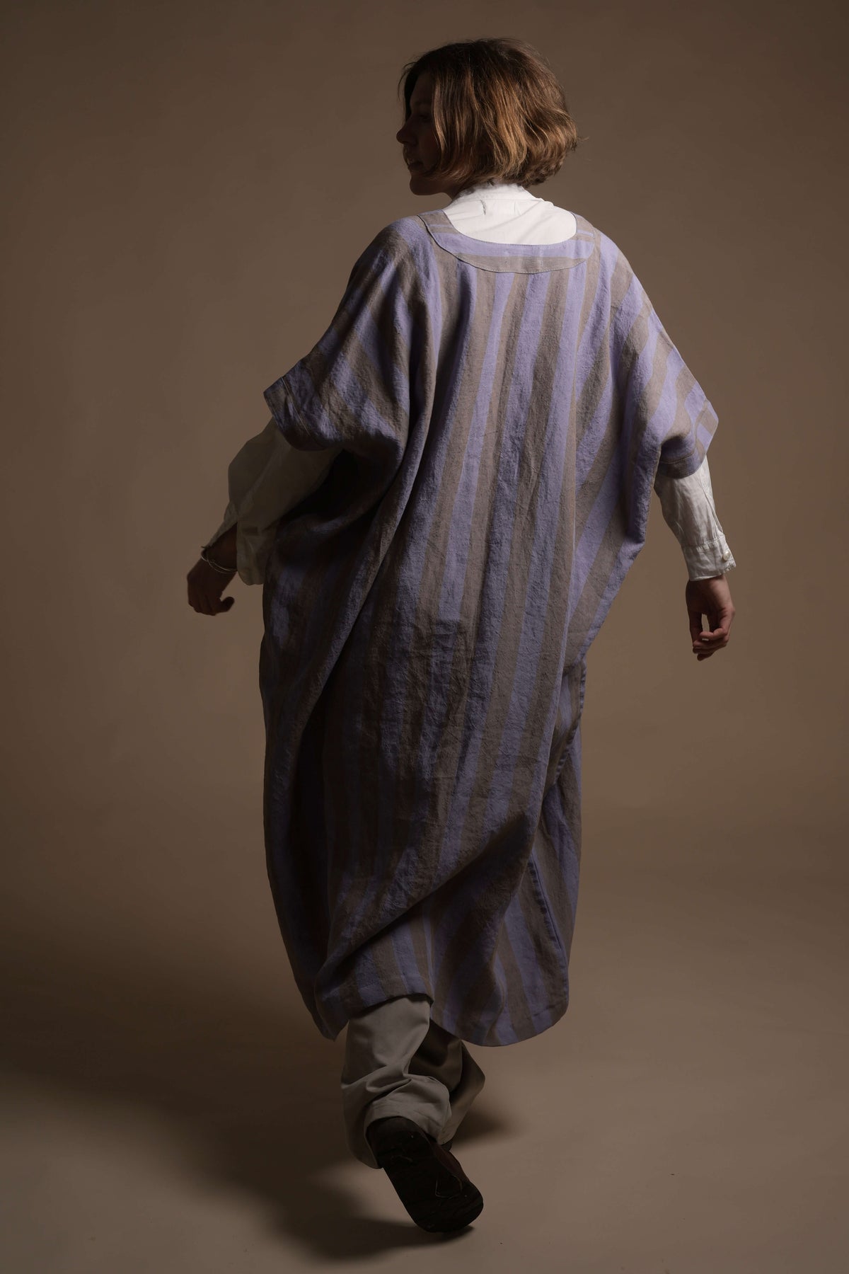 Minna Wears Carrier Company Dish-Dash In Striped Linen