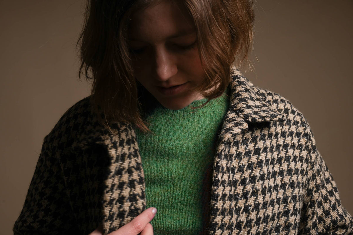 Minna Wears Carrier Company Shetland Wool Jumper In Jade Lambswool