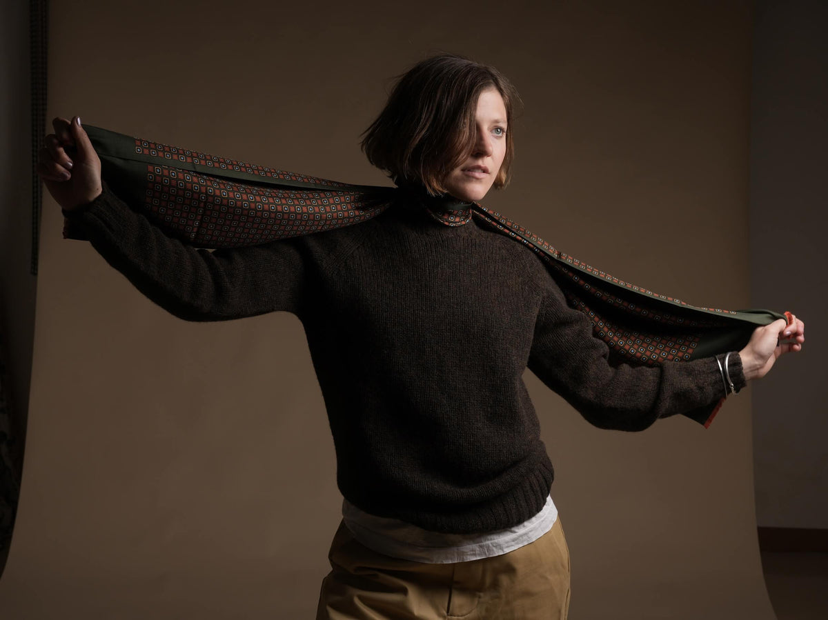 Minna Wears Carrier Company 4 Ply Lambswool Jumper In Carob