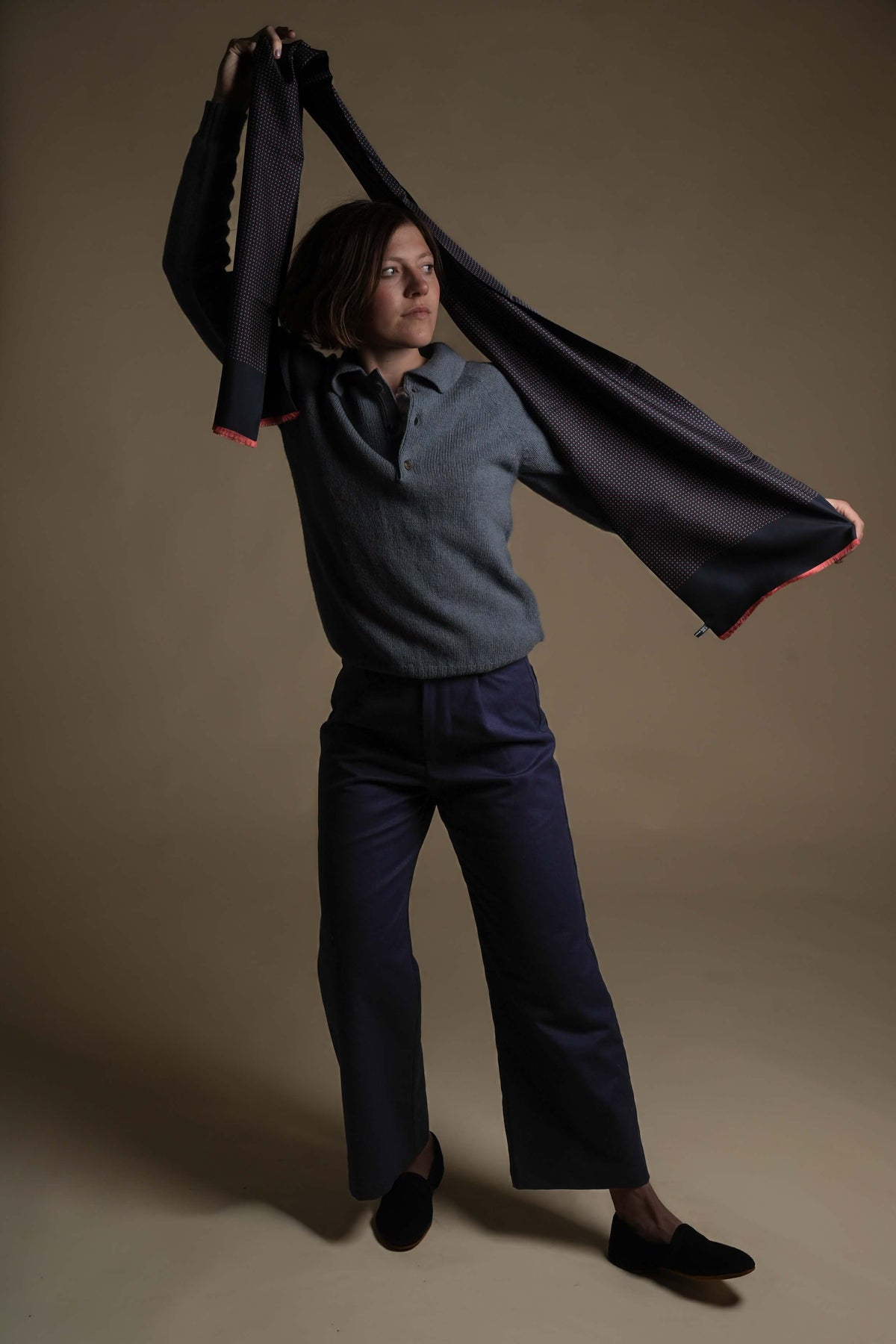 Minna Wears Carrier Company Wool Polo In Sea Glass