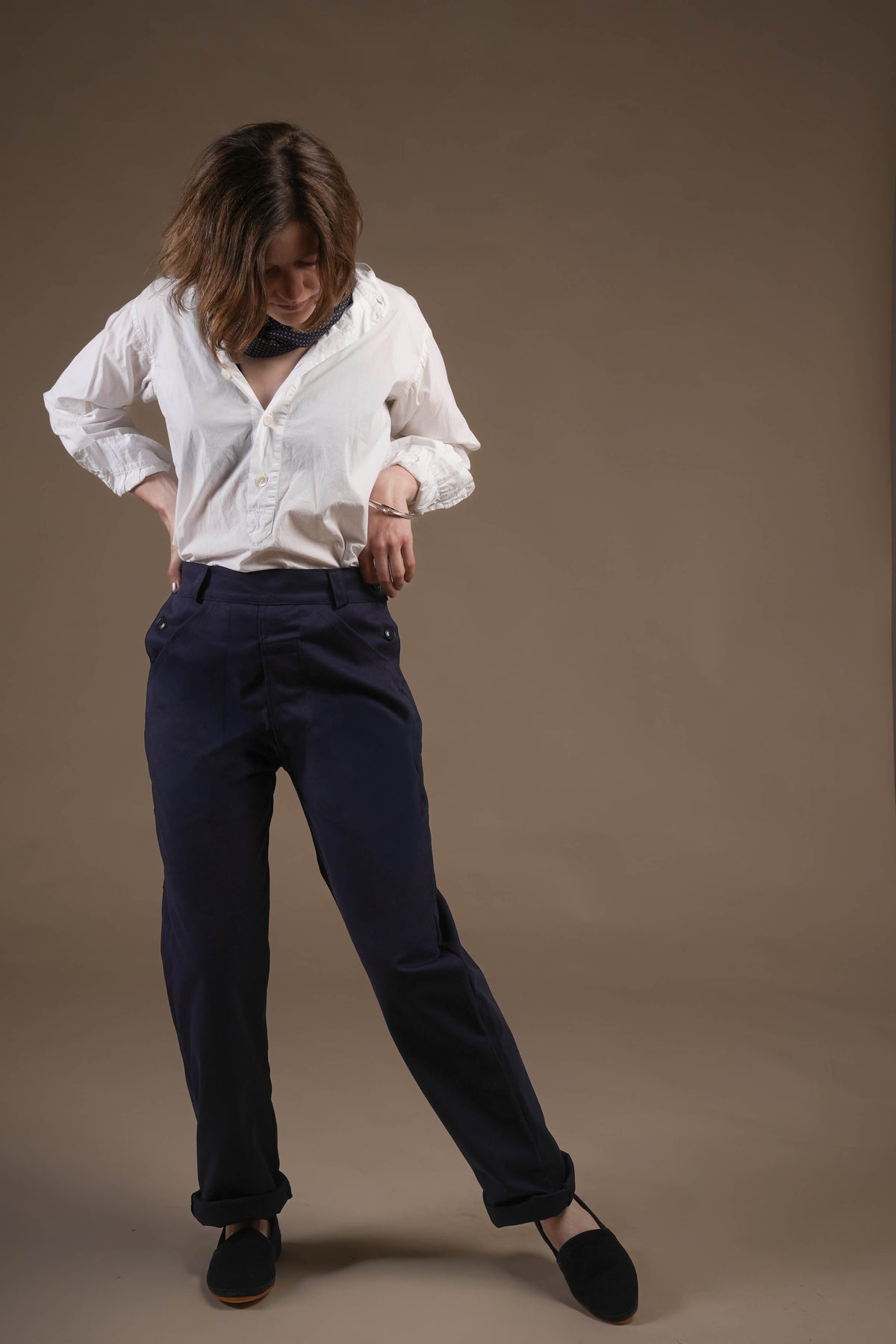 Minna is 5'8", a sie 10 nand wears Small trousers