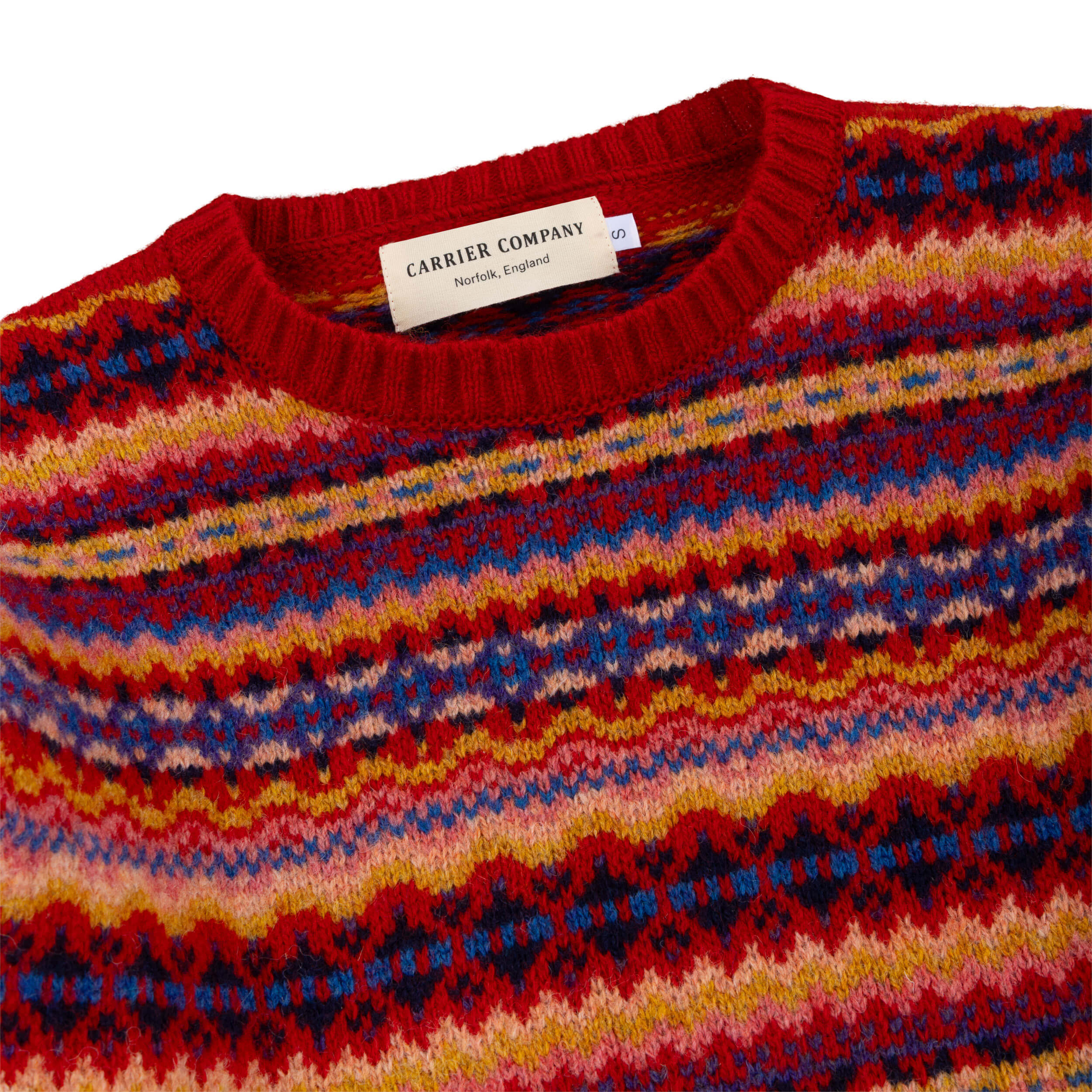 Carrier Company Fair Isle Jumper In Ruby
