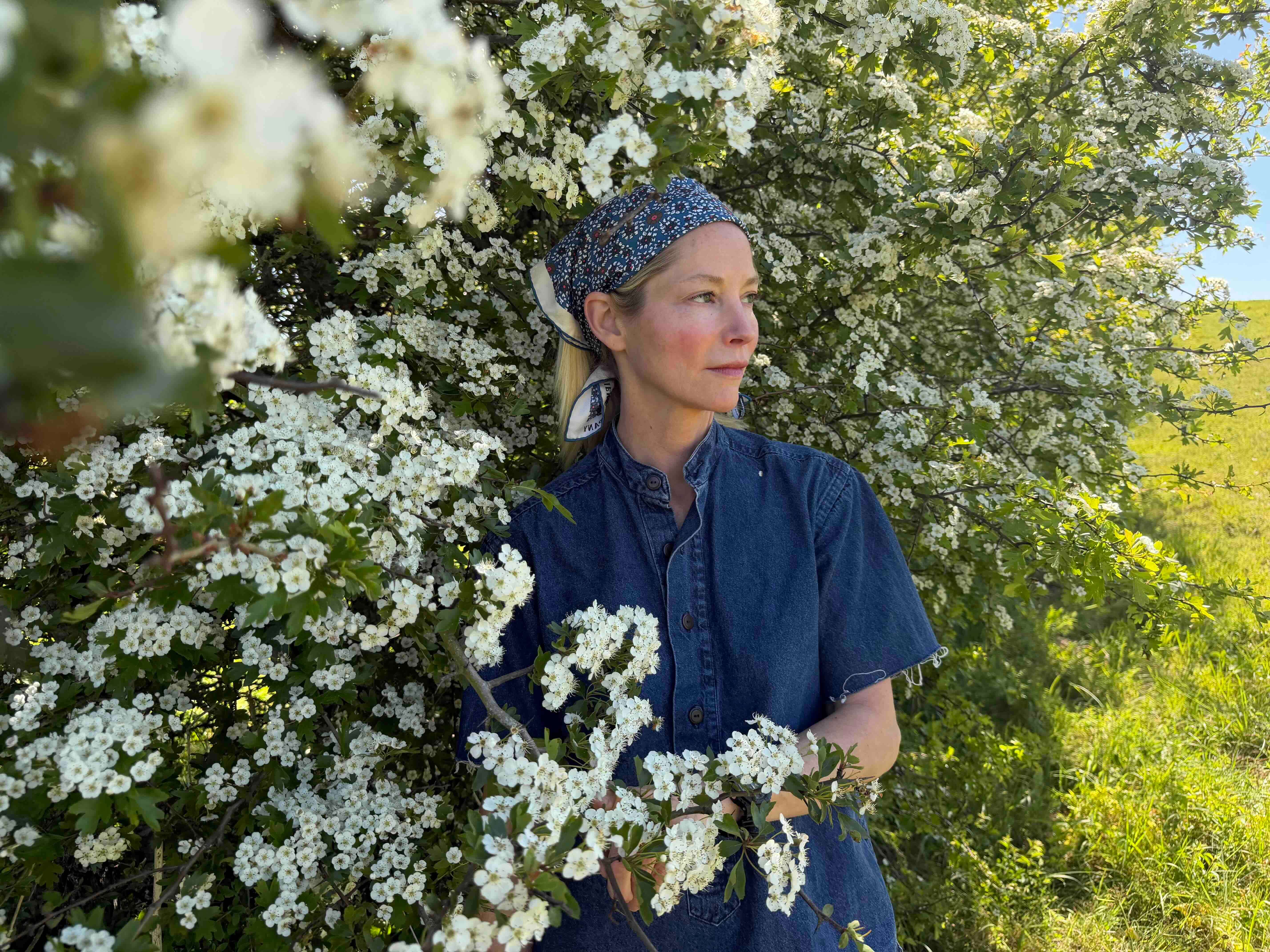 Carrier Company Silk Square Scarf in Blue Blossom