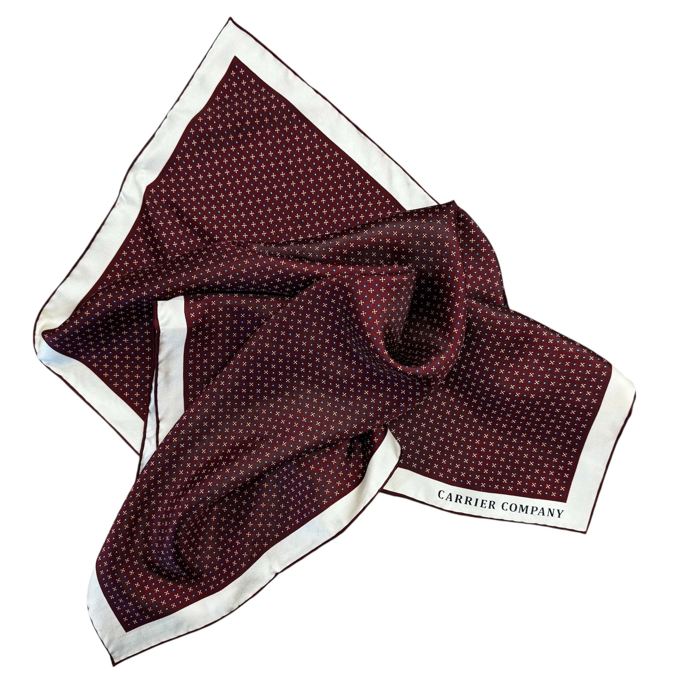 Carrier Company Silk Square Scarf in Burgundy Dot