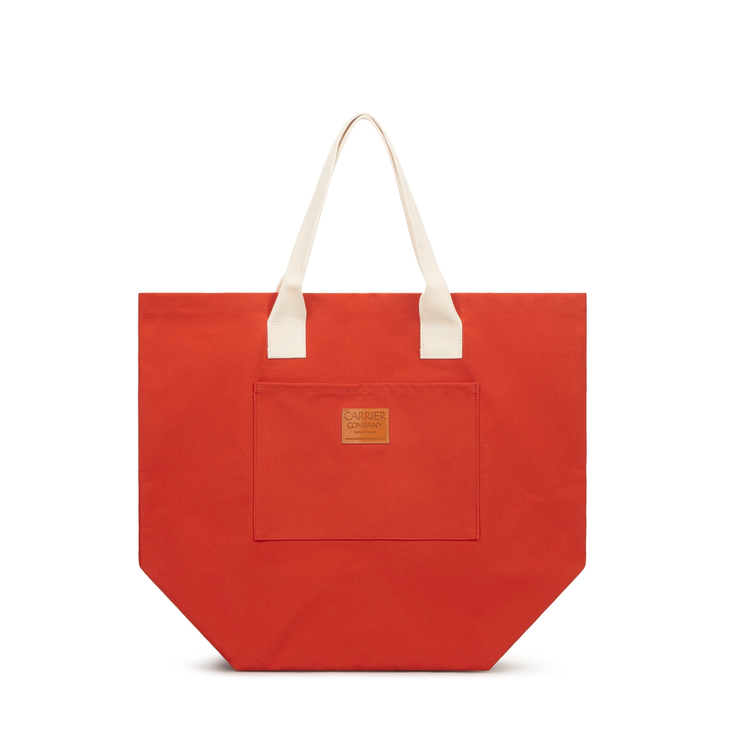 Carrier Company White Handled Beach Bag in Orange