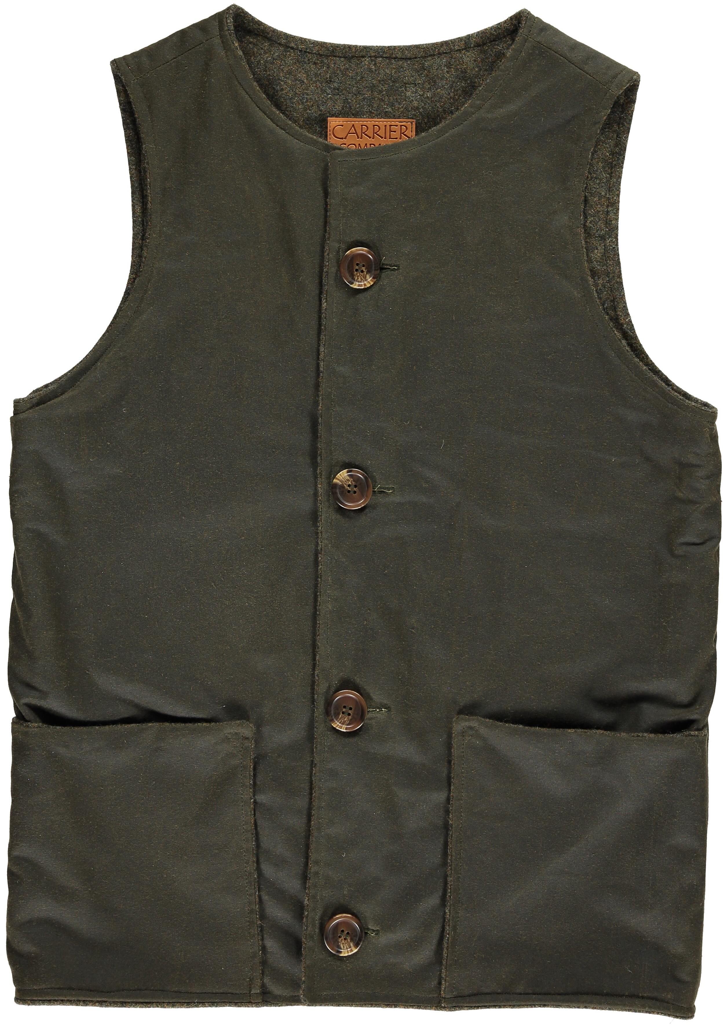Carrier Company Norfolk Wax Jerkin In Dark Olive