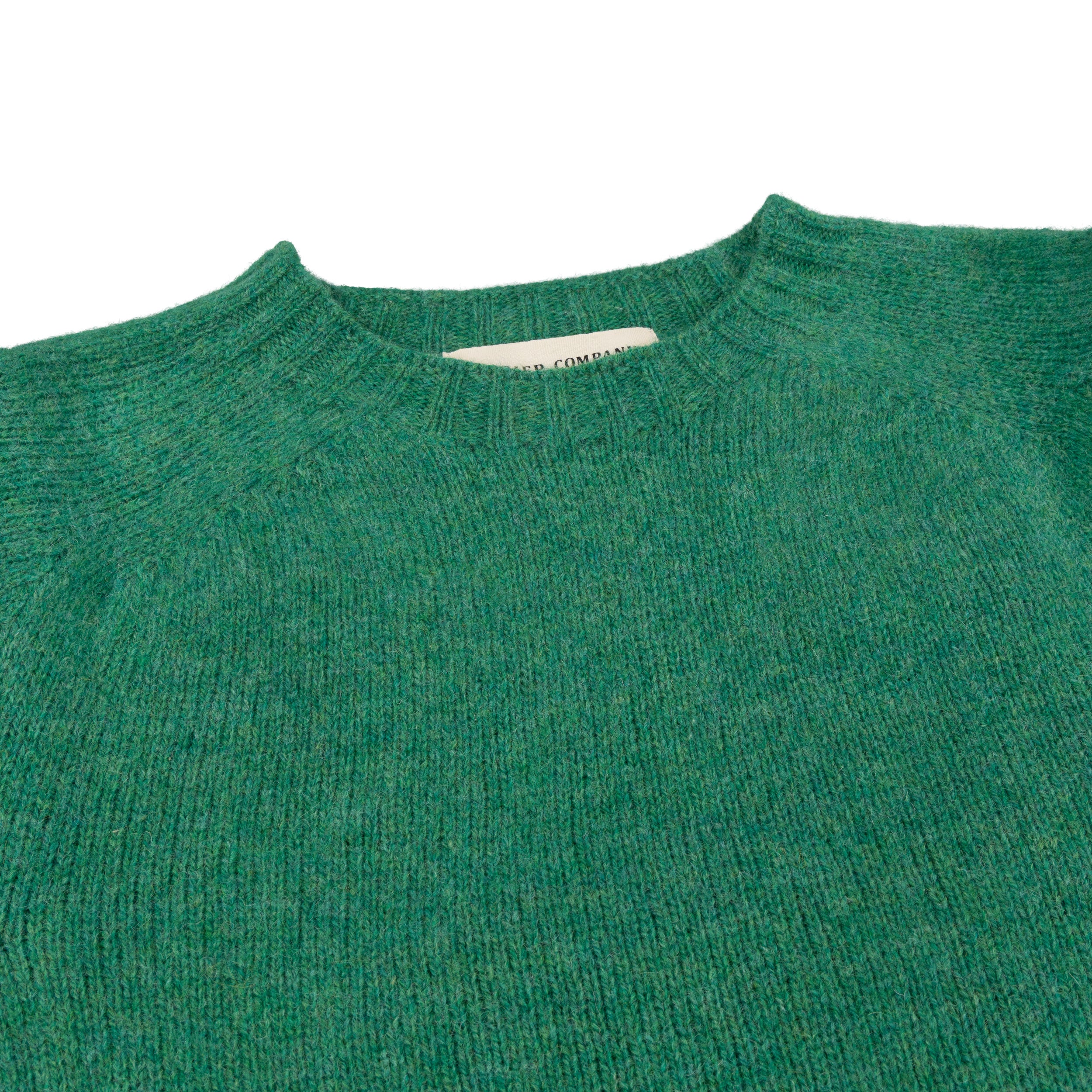 Carrier Company Shetland Wool Jumper In  Jade Lambswool