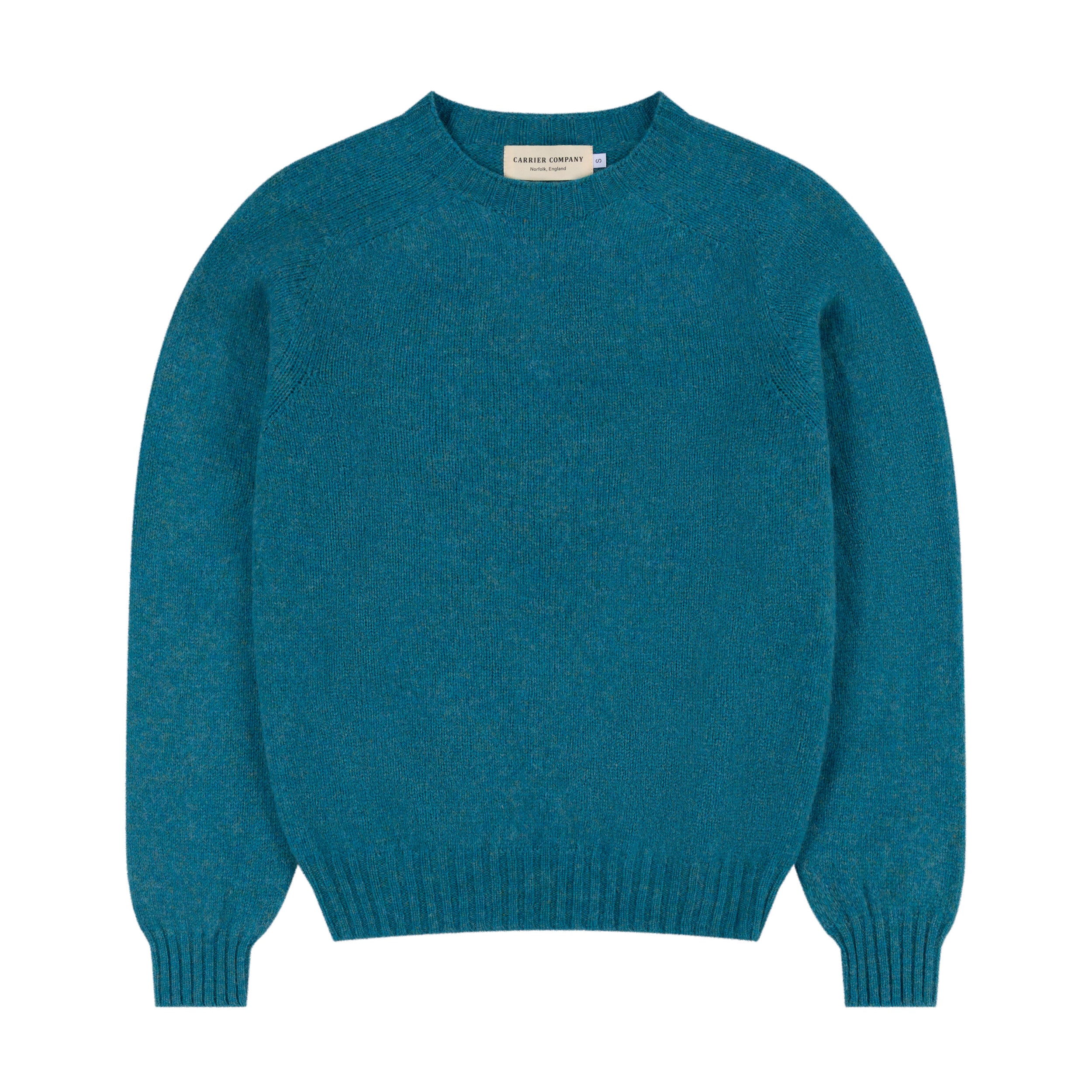 Carrier Company Shetland Wool Jumper In  Kingfisher Lambswool