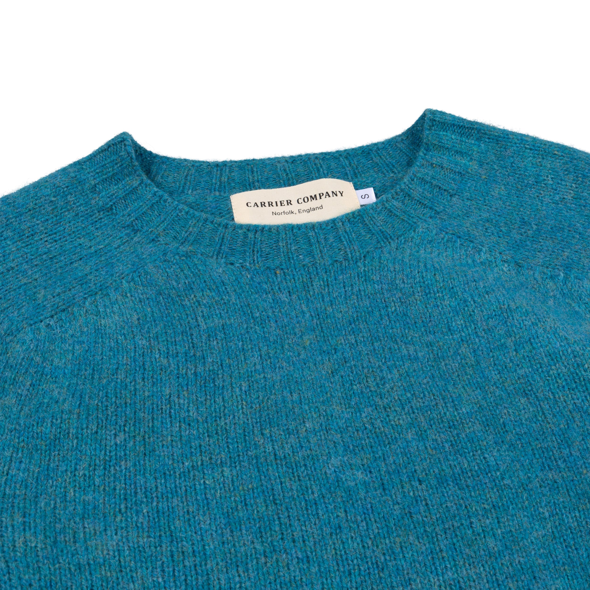 Carrier Company Shetland Wool Jumper In  Kingfisher Lambswool