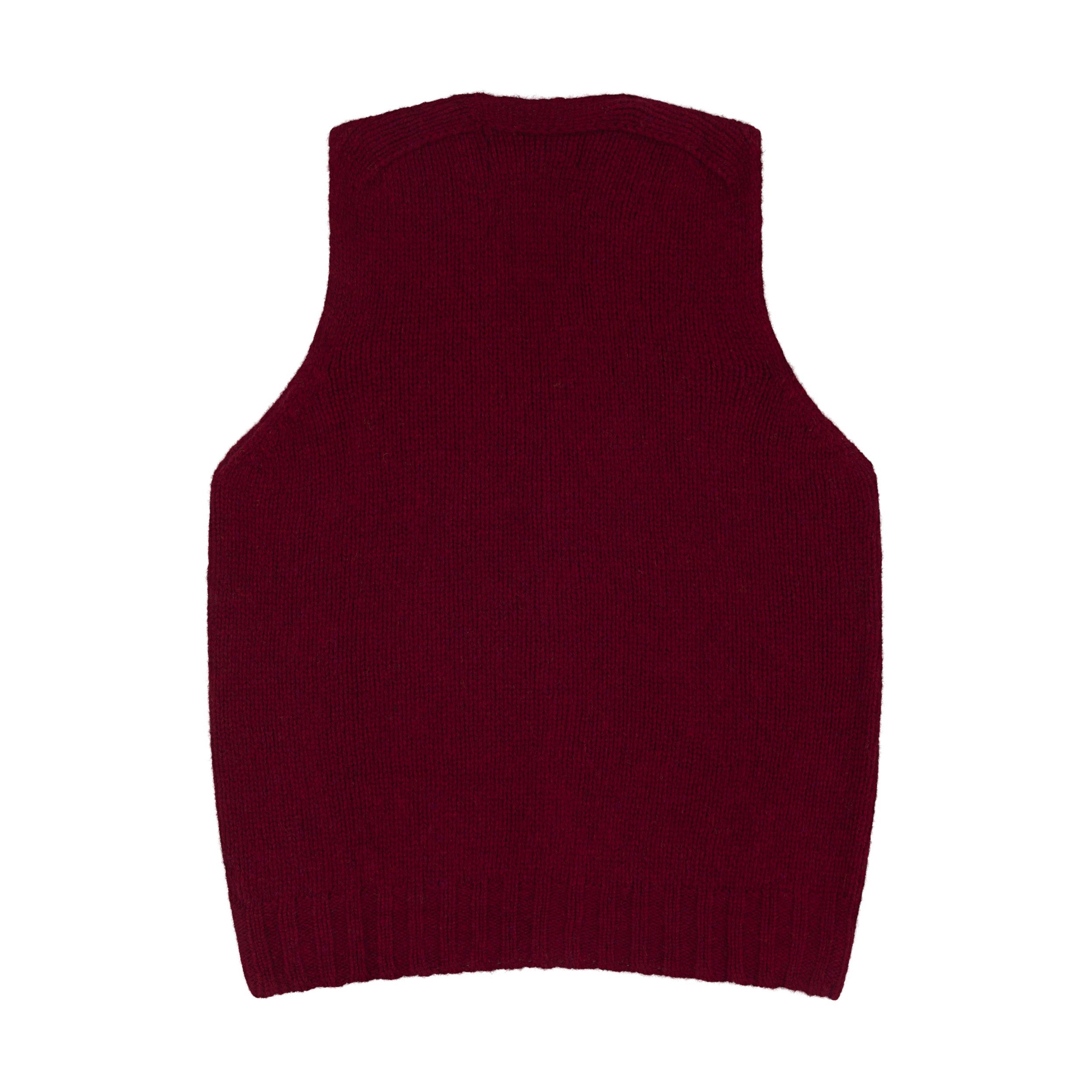 Carrier Company 4 Ply Sleeveless Cardigan In Garnet