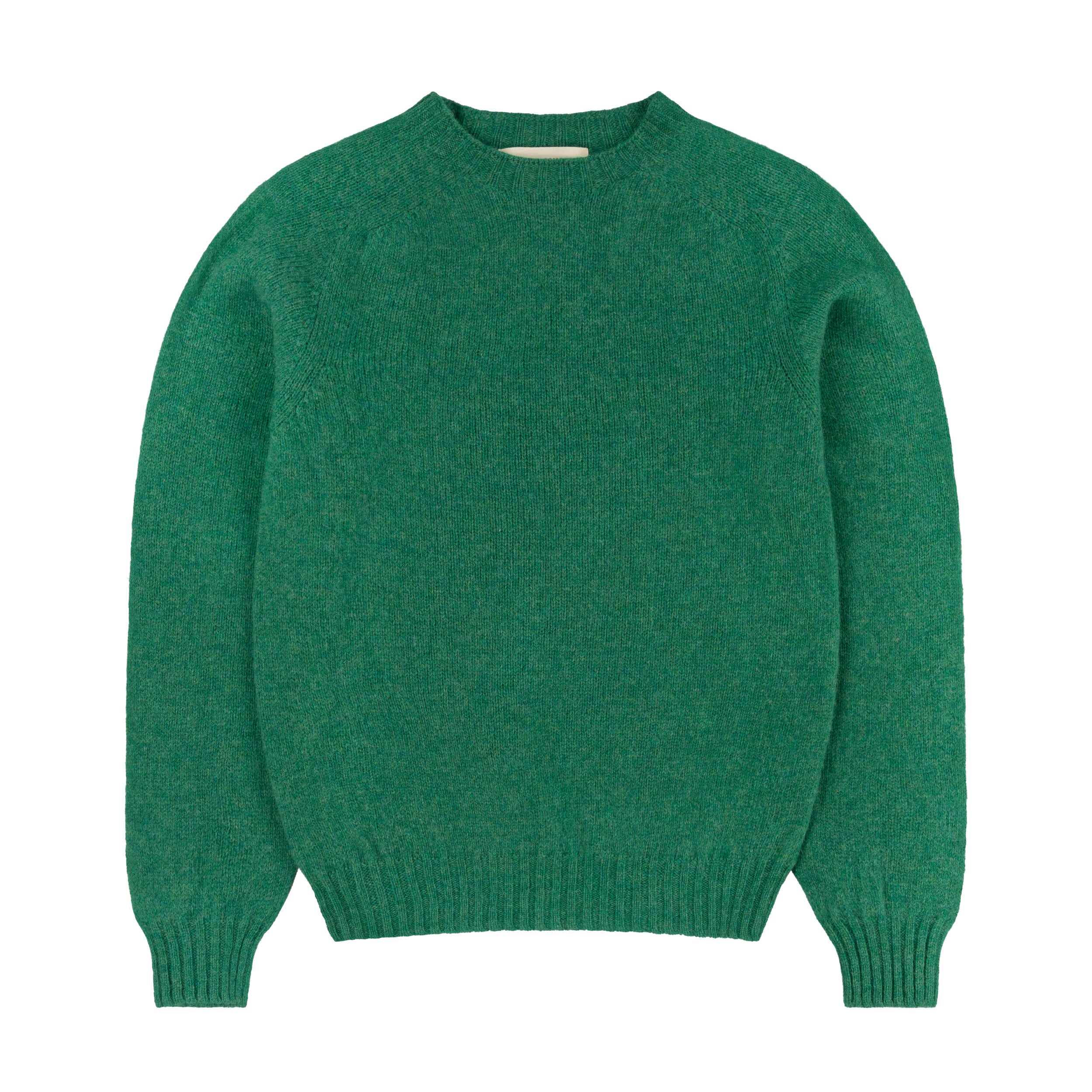 Carrier Company Shetland Wool Jumper In  Jade Lambswool