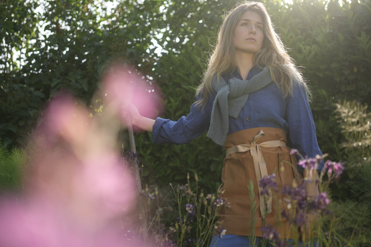 Woman Wears Carrier Company Gardener's Half Apron