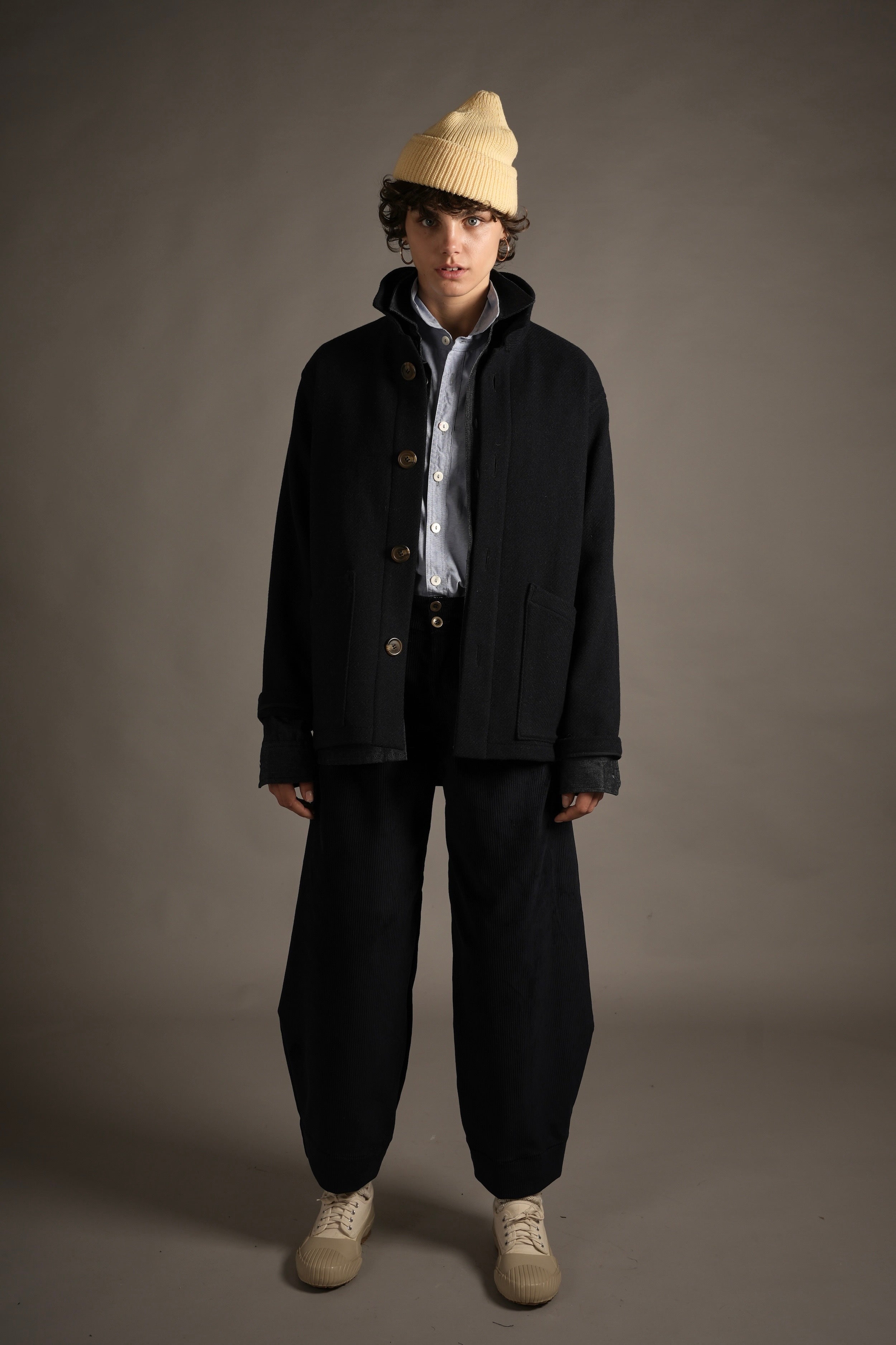Else Wears Carrier Company Plain Wool Jacket In Navy