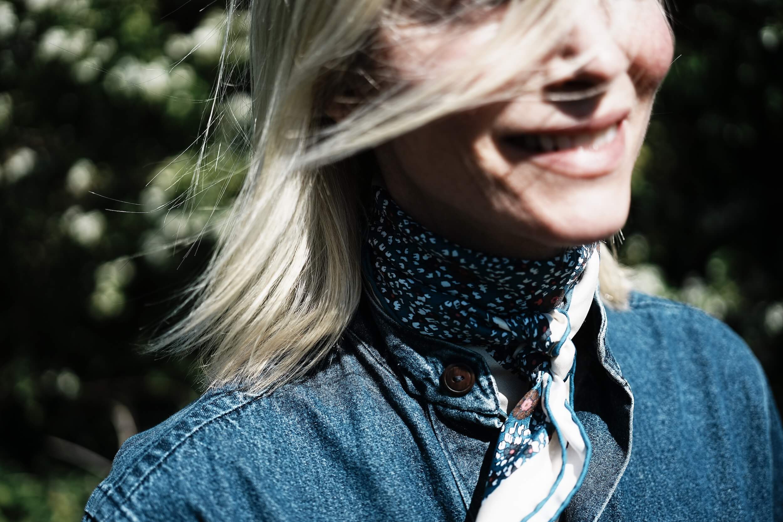 Carrier Company Silk Square Scarf in Blue Blossom