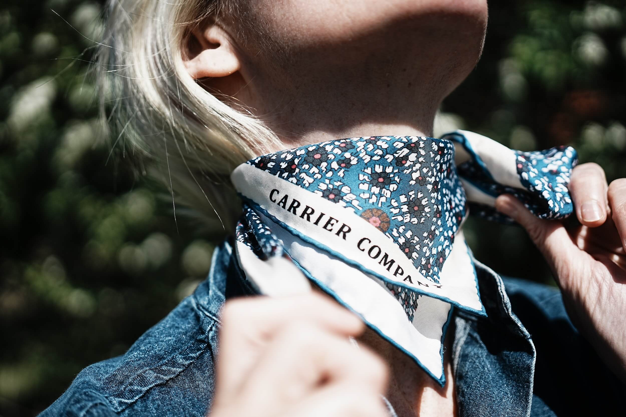 Carrier Company Silk Square Scarf in Blue Blossom