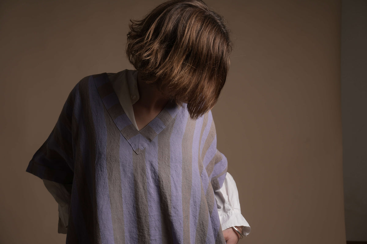 Minna Wears Carrier Company Dish-Dash In Striped Linen