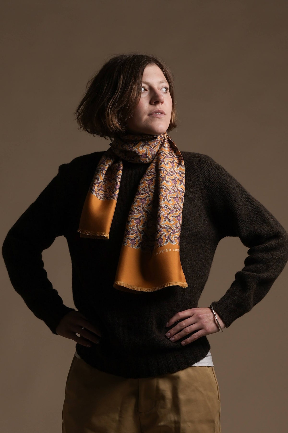 Minna Wears Carrier Company 4 Ply  Lambswool Jumper In Carob