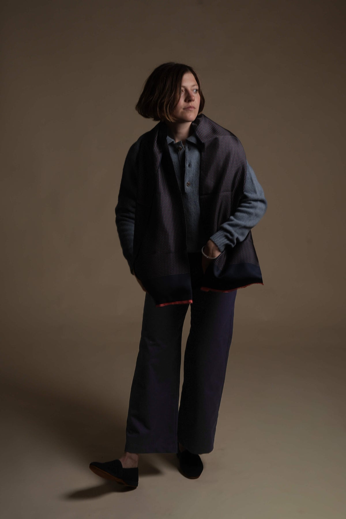 Minna Wears Carrier Company Wool Polo In Sea Glass