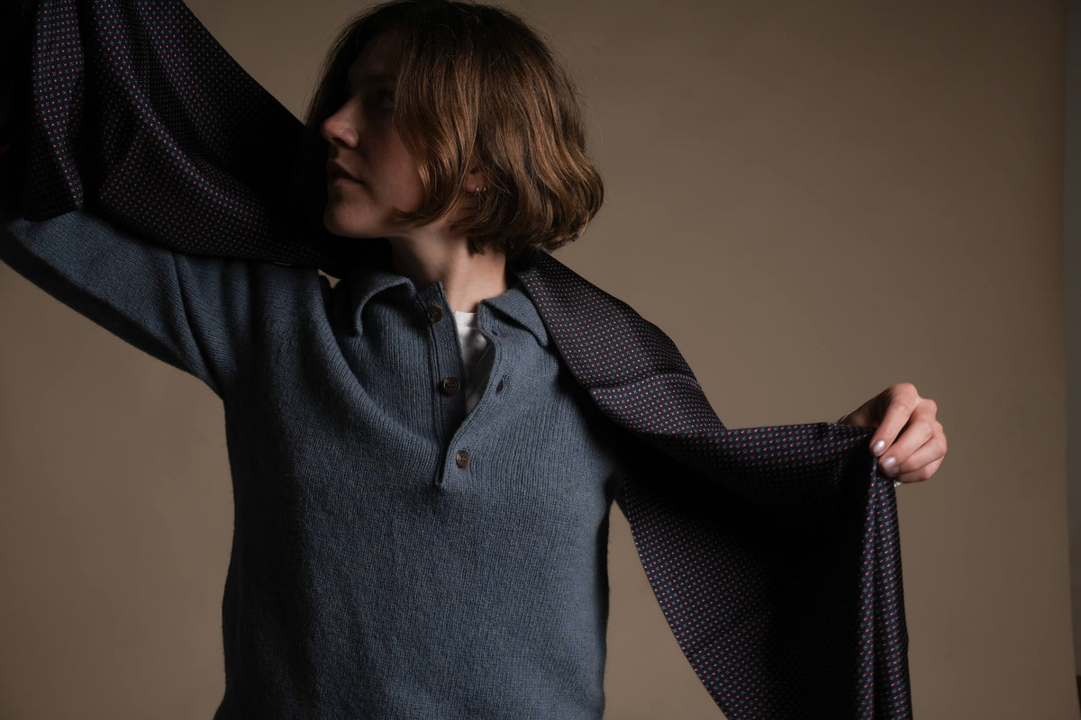 Minna Wears Carrier Company Wool Polo In Sea Glass