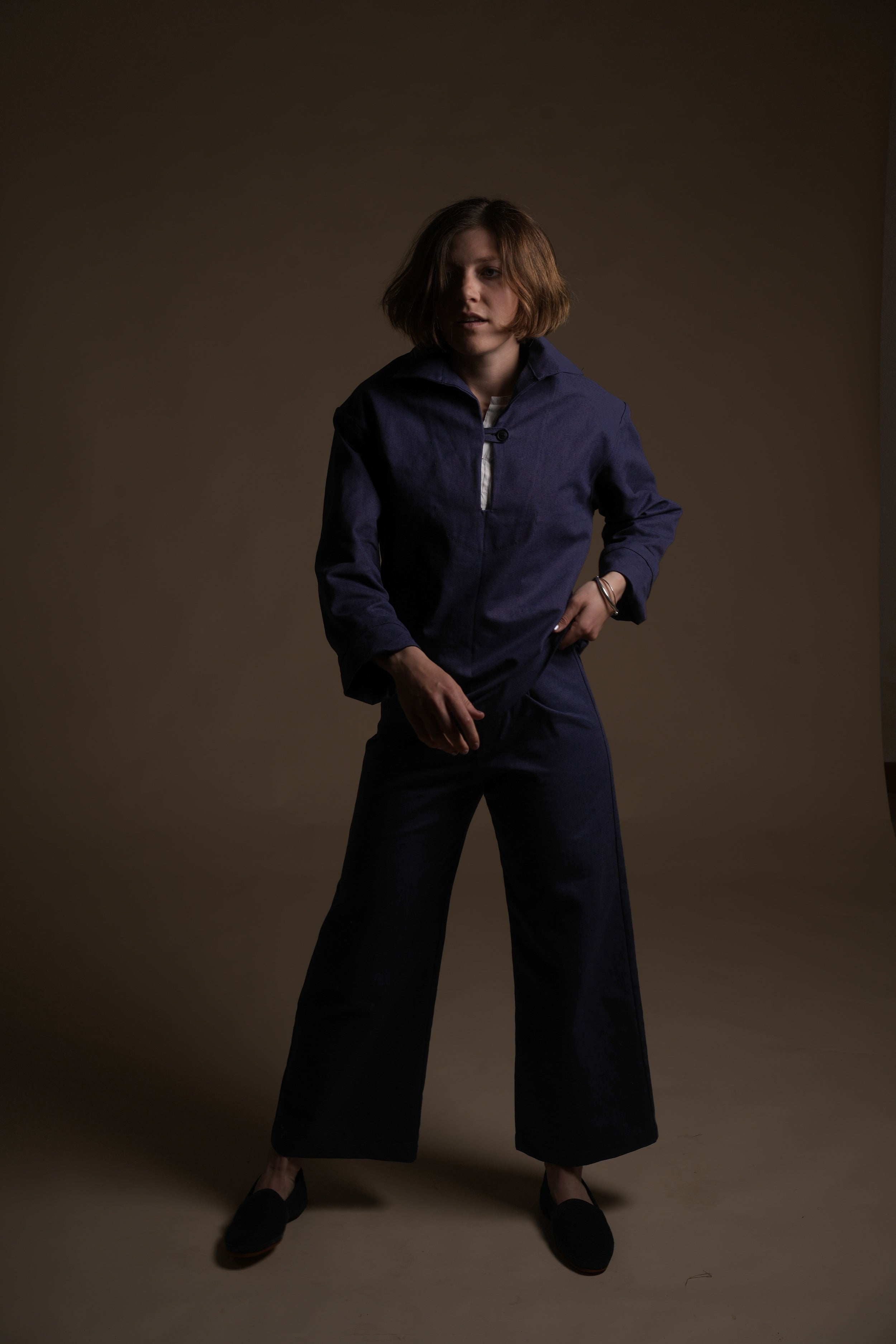 Minna Wears Carrier Company Loop Button Smock In Sailcloth