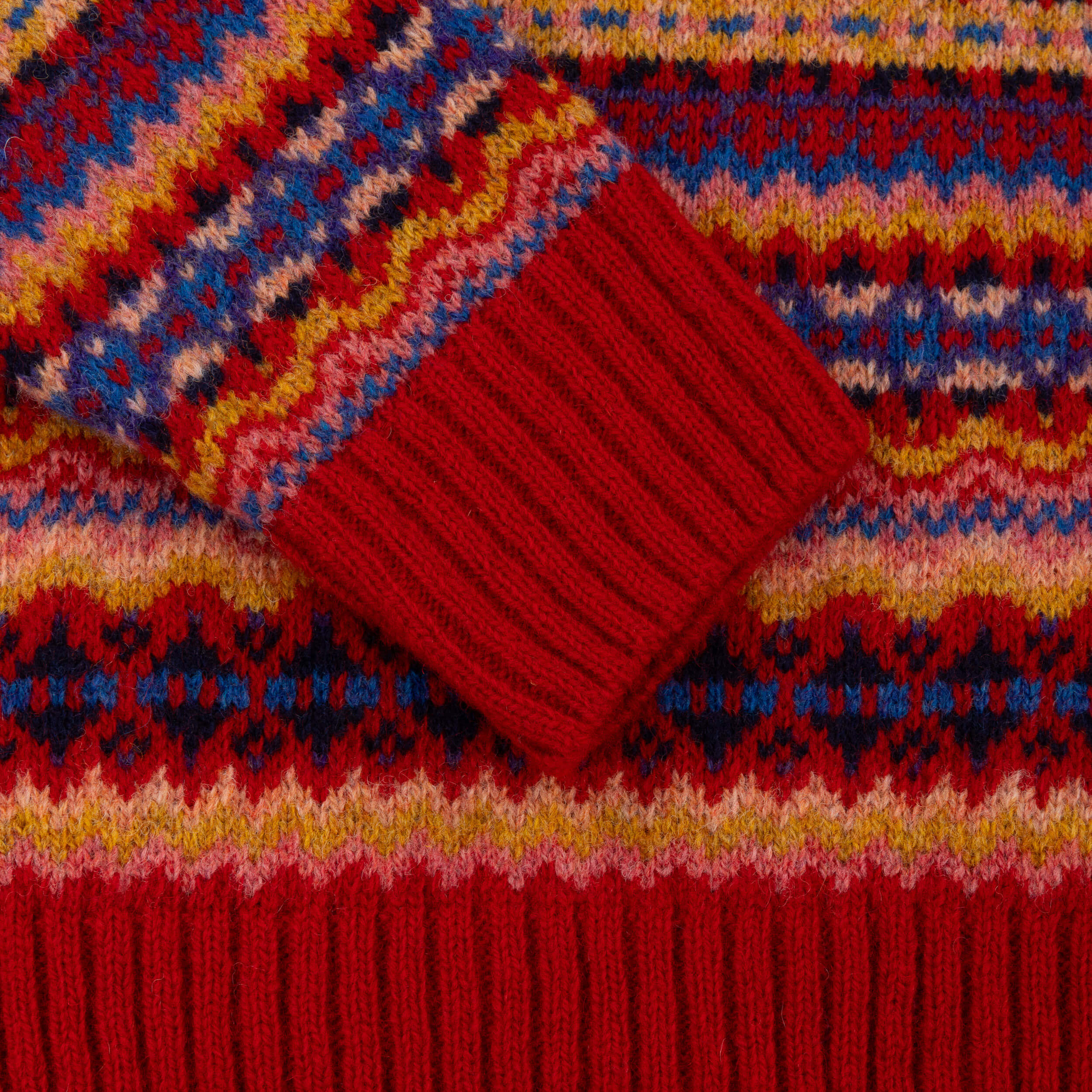 Carrier Company Fair Isle Jumper In Ruby