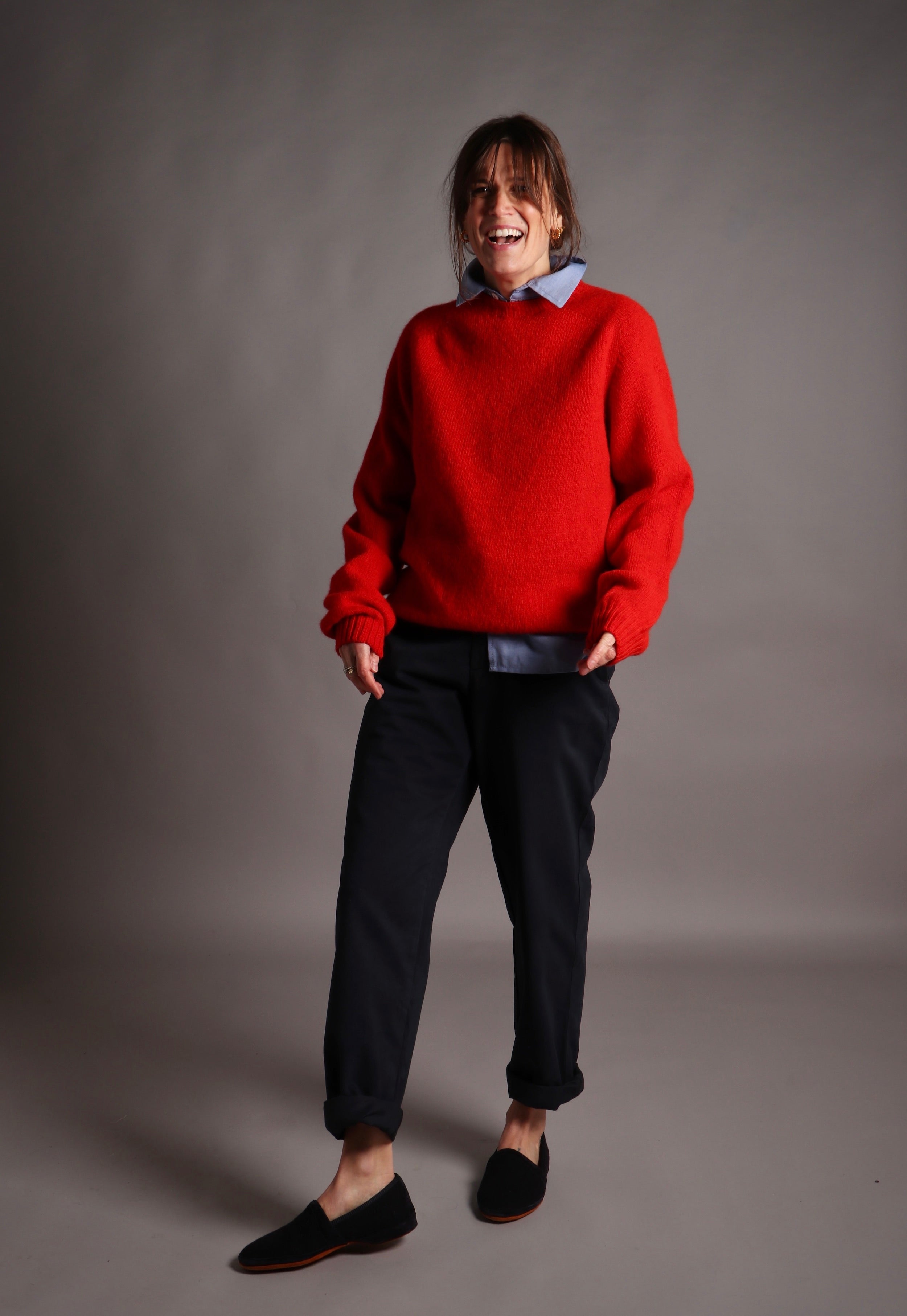 Kate is 5'7", a Size 10 and wears a Medium Jumper