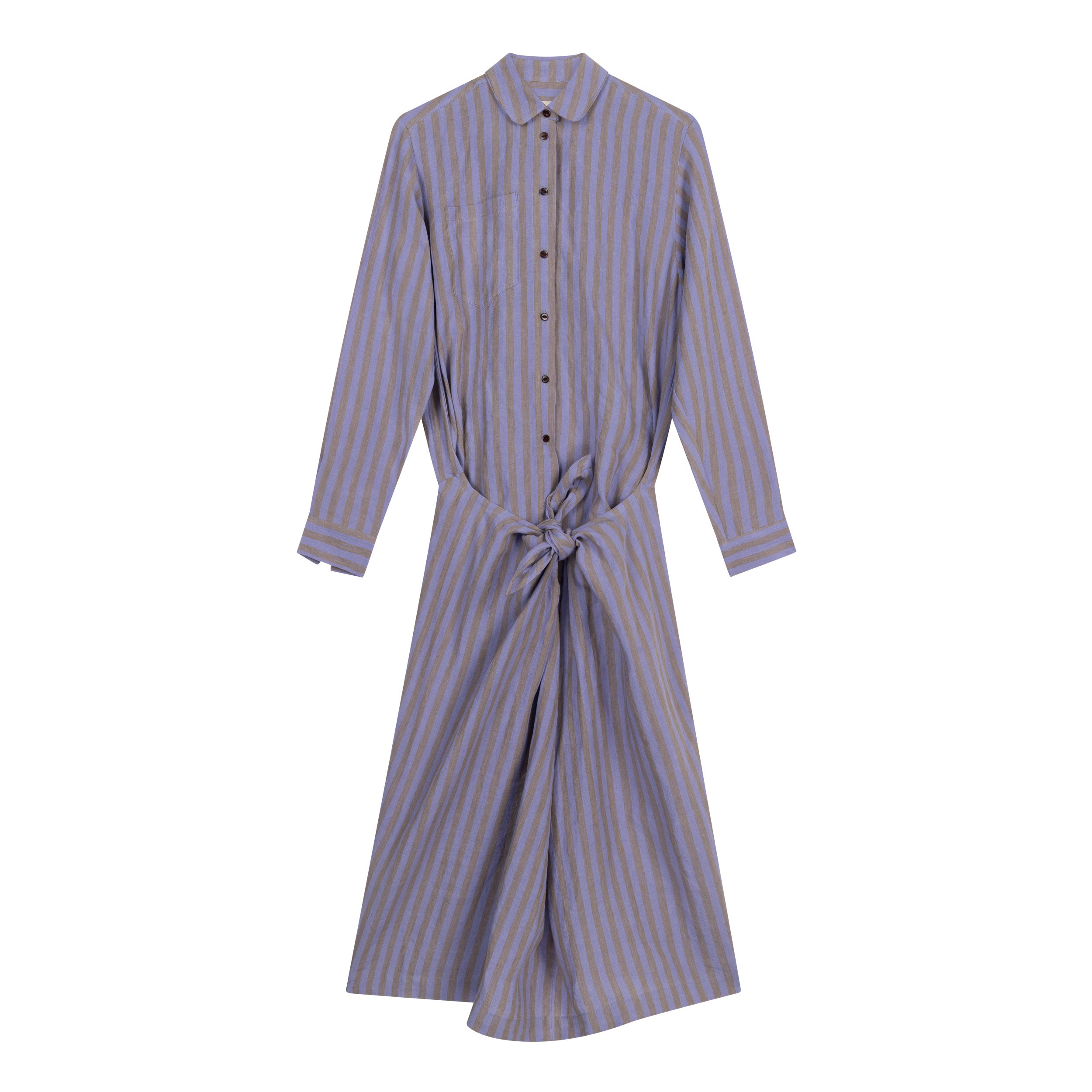 Carrier Company Shirt Wrap Dress In Bluebell Stripe