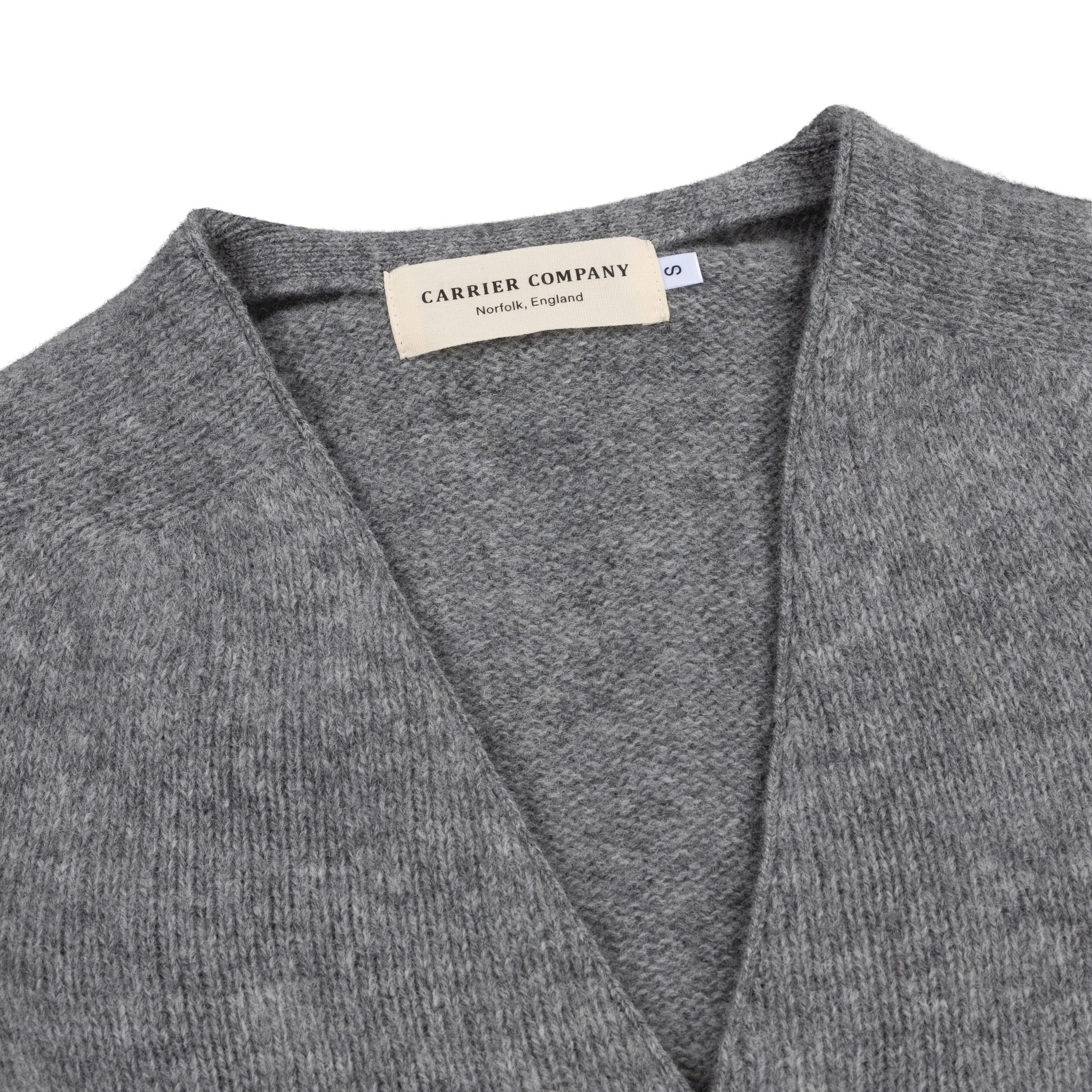 Carrier Company Shetland Wool Cardigan In Grey