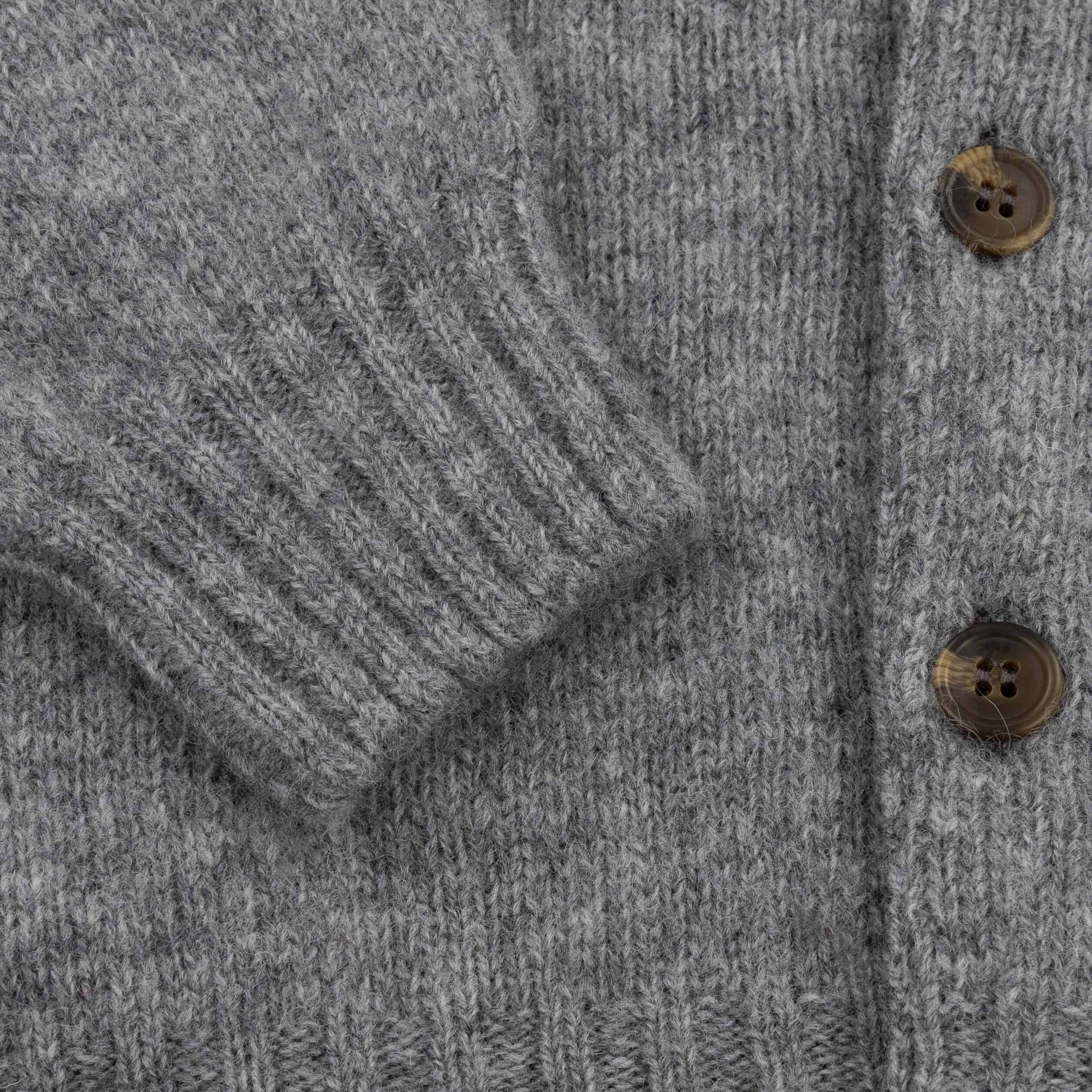 Carrier Company Shetland Wool Cardigan In Grey
