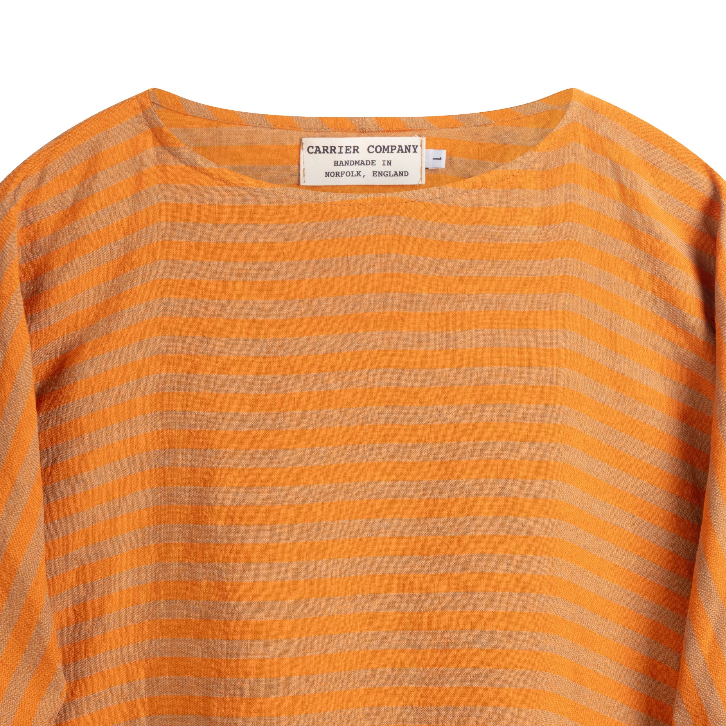 Carrier Company Linen Tee Shirt in Orange and Brown